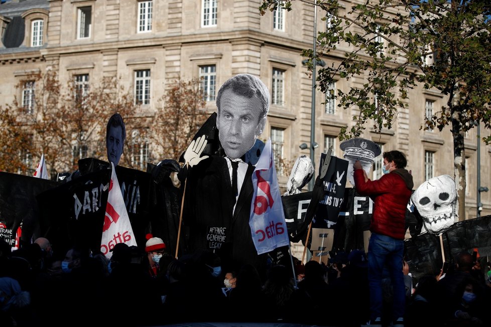 Po celé Francii se protestovalo proti návrhu zákona o bezpečnosti (28. 11. 2020)