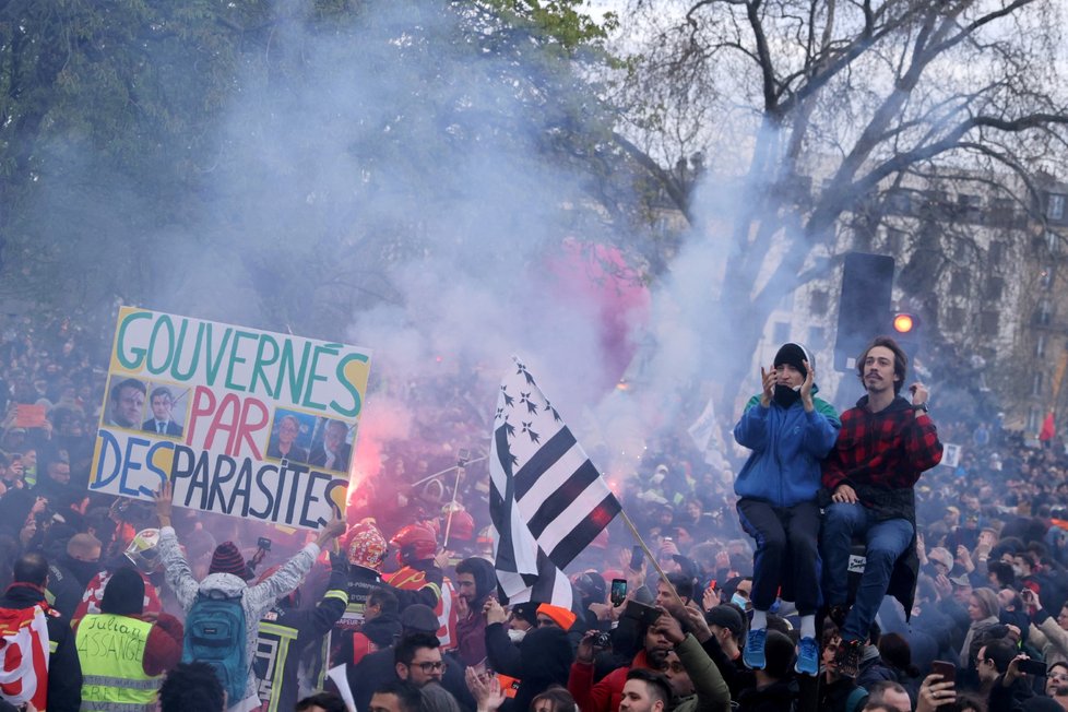 Demonstrace proti důchodové reformě ve Francii (28.3.2023)