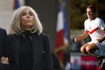 Francouzský prezident Emmanuel Macron si zahrál fotbal, z tribun mu fandila manželka Brigitte.
