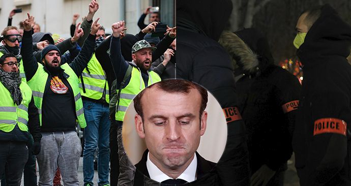 Prezident Macron ustoupil požadavkům žlutých vest i policie.