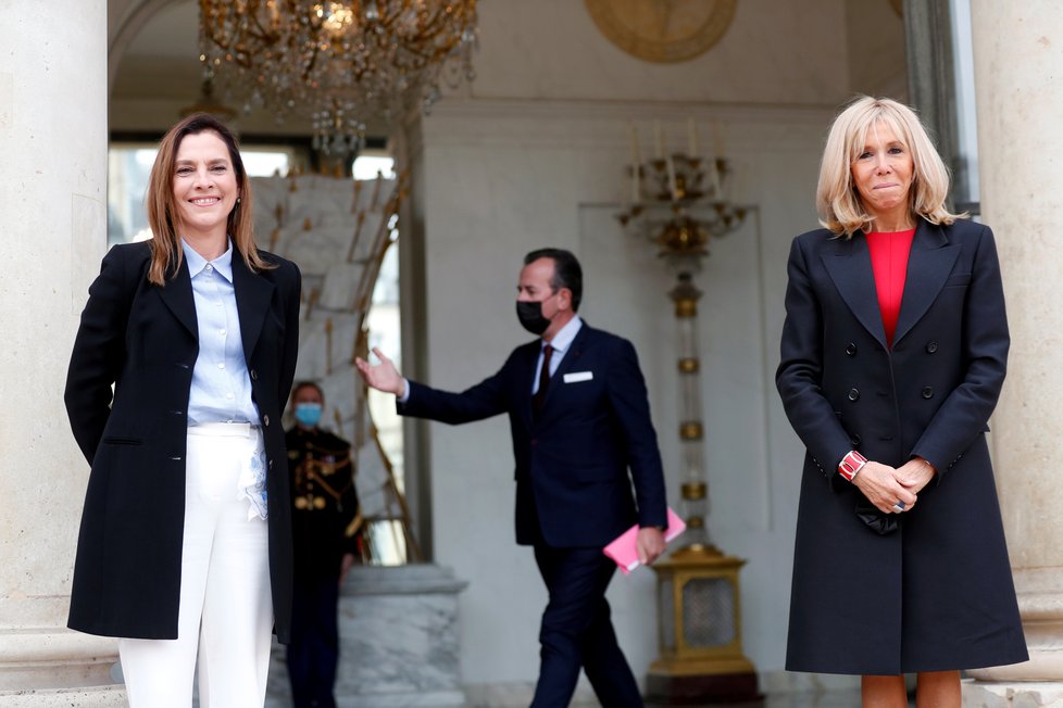 První dáma Francie Brigitte Macronová v Elysejském paláci hostila první dámu Mexika Beatriz Gutiérrezovou Müllerovou
