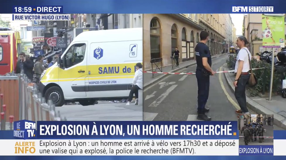 V centru Lyonu vybuchla bomba (24. 5. 2019).