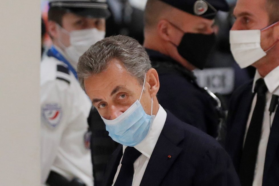 Francouzský prezident  Nicolas Sarkozy u soudu