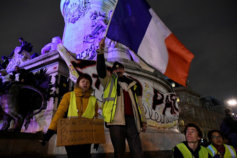 Protesty žlutých vest v Paříži (8.12.2018)