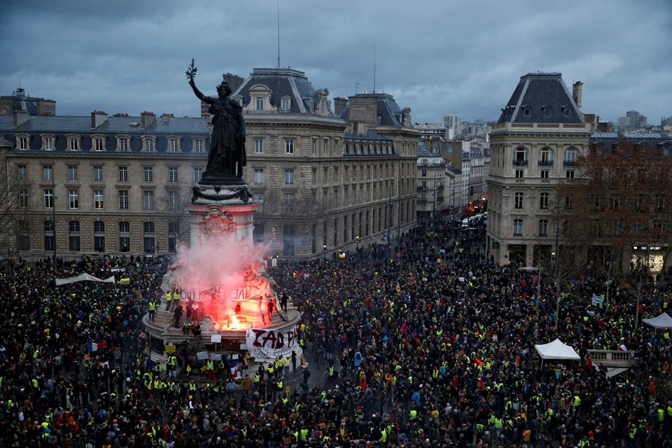 Protesty žlutých vest v Paříži (8.12.2018)