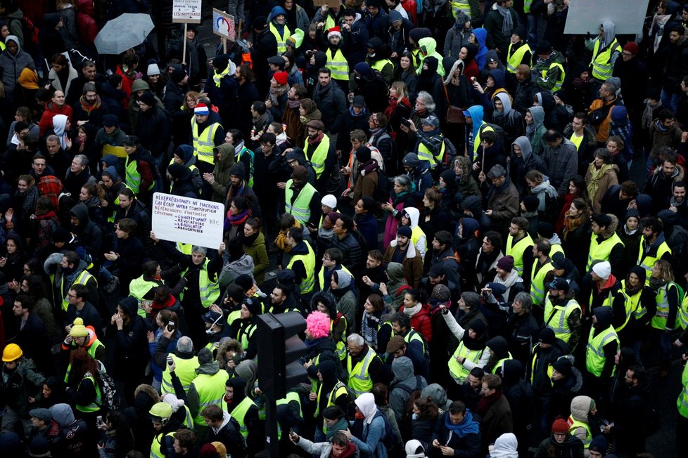 Protesty žlutých vest v Paříži (8.12.2018)