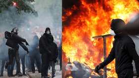 Prvomájové oslavy v Paříži poznamenaly násilné střety demonstrantů a policie.