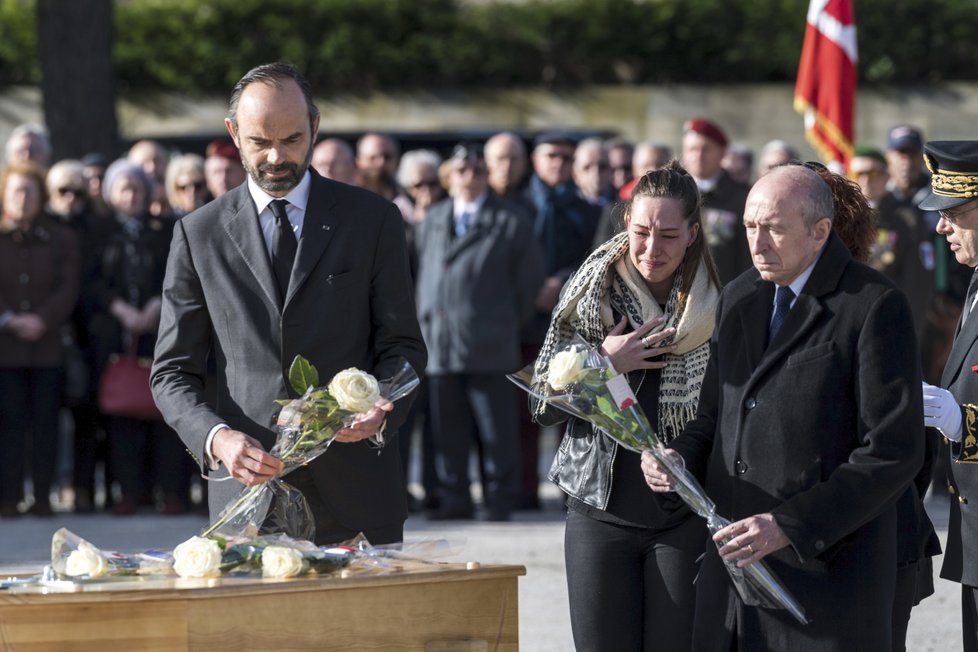 Pohřeb obětí atentátníka v jihofrancouzském Trebes (29.3.2018)