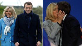 Favorit francouzských voleb Emmanuel Macron (39) a jeho manželka Brigitte Trogneuxová (64)