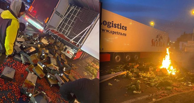 Šokující útok protestujících farmářů: Ve Francii napadli český kamion, ministr slíbil zásah