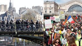 Protesty žlutých vest ve Francii pokračují i tento týden (30.03.2019).