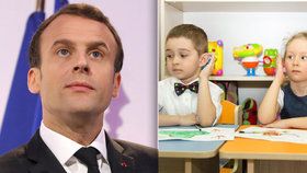 Macron představil novou reformu, školní docházka bude začínat ve třech letech.