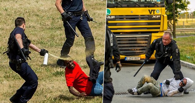 Tvrdé boje s uprchlíky: Policie vytáhla na běžence slzáky a obušky!