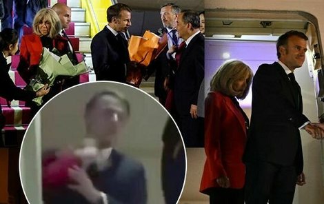 Emmanuel Macron schytal na začátku státní návštěvy Vietnamu od manželky Brigitte políček. Emmanuel Macron schytal na začátku státní návštěvy Vietnamu od manželky Brigitte políček.