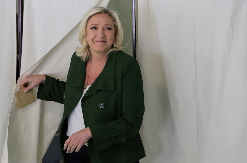 Marine Le Penová u voleb do Národního shromáždění (12.6.2022)