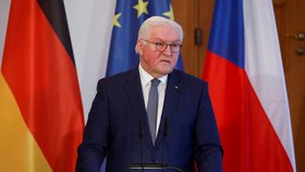 Německý prezident Frank-Walter Steinmeier na tiskové konferenci po setkání s českým prezidentem Petrem Pavlem (21.3.2023)