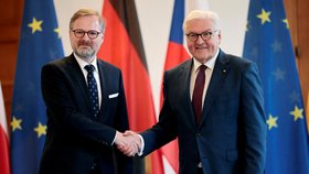 Premiér Petr Fiala (ODS) se v Německu setkal s německým prezidentem Frankem-Walterem Steinmeierem (5. 5. 2022)