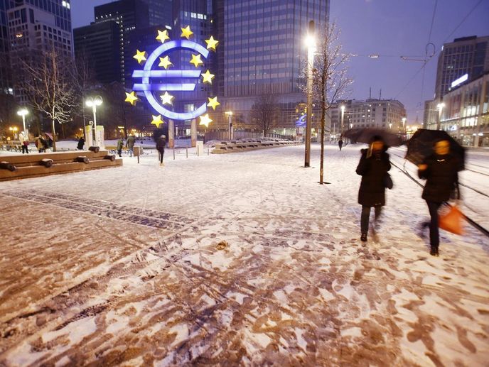 Frankfurt, Německo, Sníh