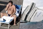 Schettino si starosti s potopením Concordie a úmrtím 32 pasažérů nedělá, klidně si vyvaluje pupek na pláži