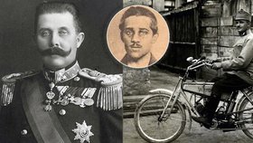 Leopold Lojka se postupně vypracoval na osobního řidiče. V osudný den vezl arcivévodu Ferdinanda (vlevo). Toho zabil atentátník Gavrilo Princip (uprostřed).