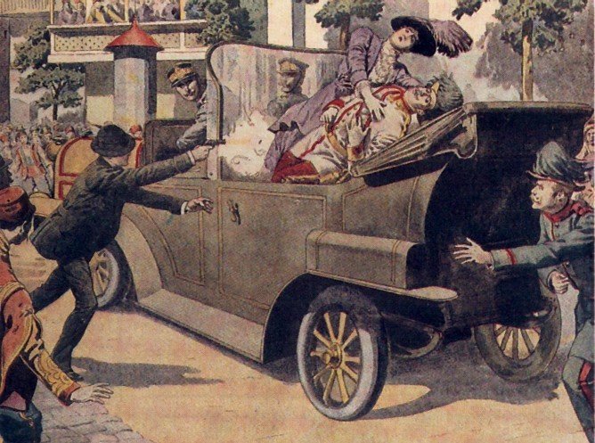 Atentát na Františka Ferdinanda a jeho manželku se udál 28. června 1914.
