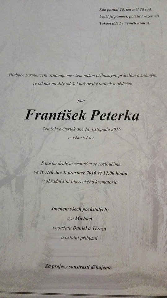 František Peterka - parte