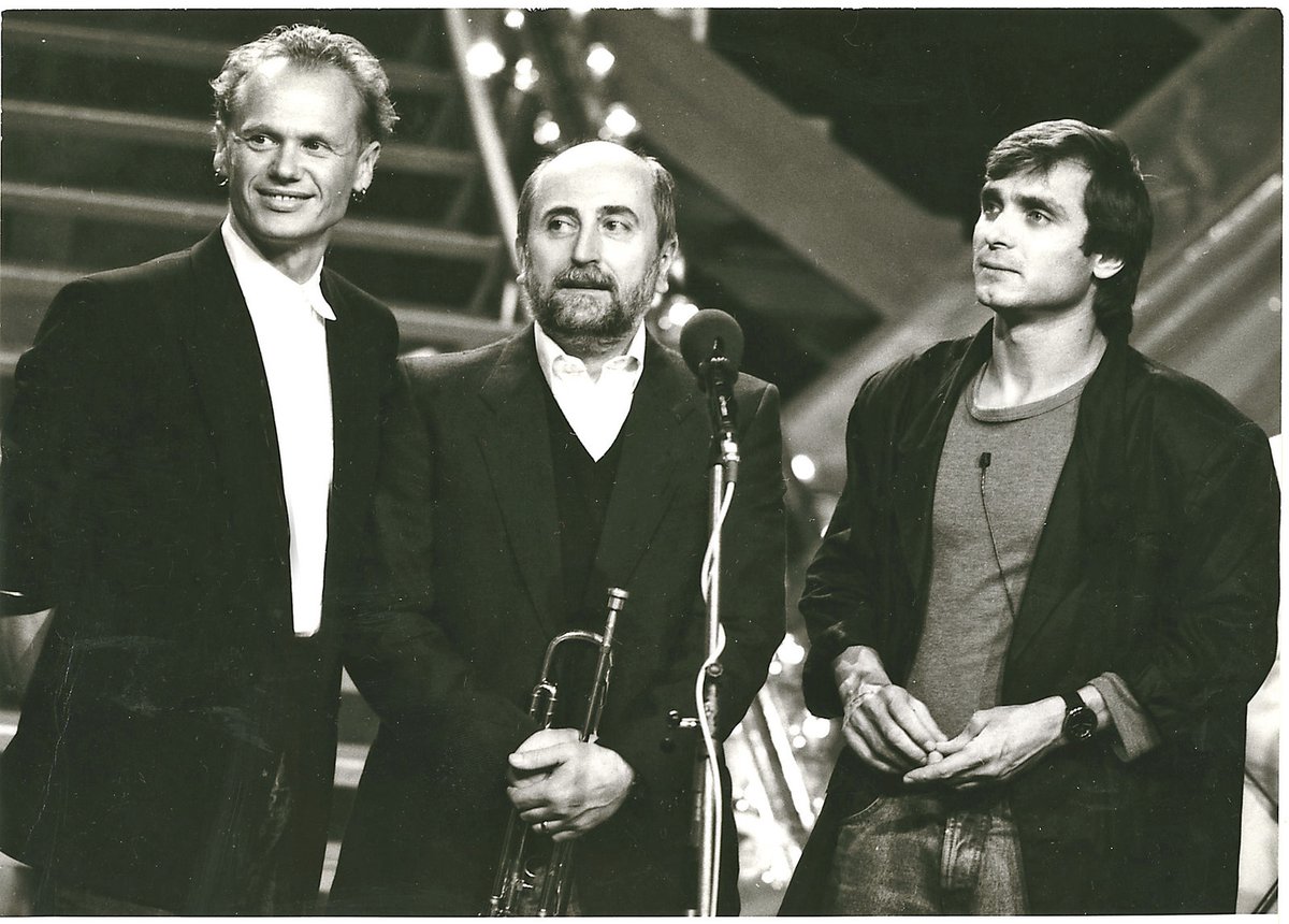 František Polák s protagonisty svého Kouzelníka Jiřím Kornem a Oldřichem Kaiserem. 