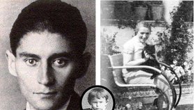 Franz Kafka a matka dítěte Grete Blochová. V kroužku je Kafka, když mu byly čtyři roky. Vypadal jeho syn jako on?