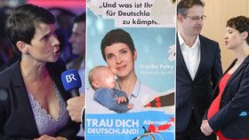 Frauke Petryová překvapila Němce: Předsedkyně AfD ze strany odešla. Uprostřed se synem, vpravo s manželem Marcusem Pretzellem