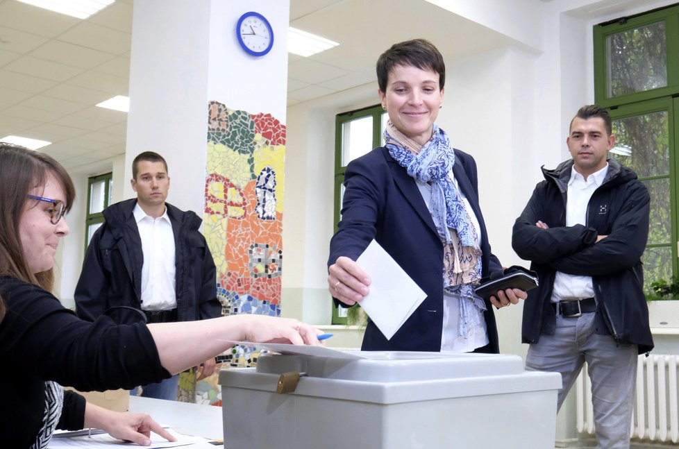 Předsedkyně AfD Frauke Petryová u německých voleb