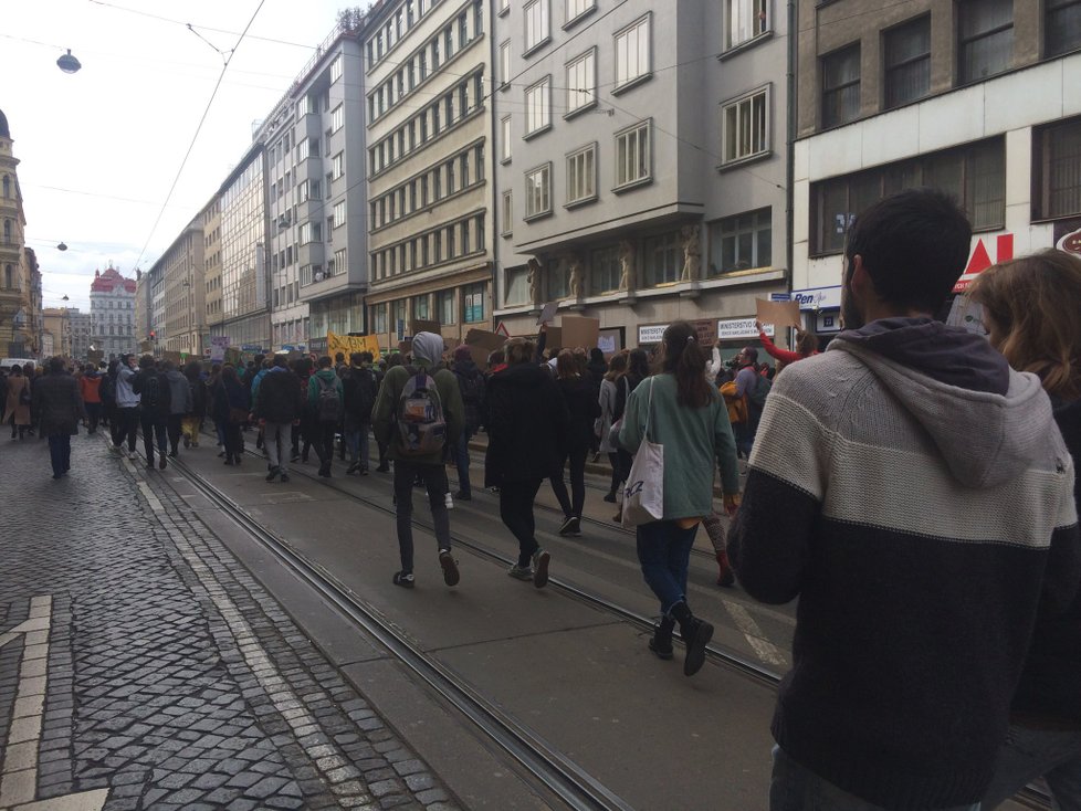 Akce Fridays for Future, při níž studenti stávkují za zlepšení klimatu, 15. 3. 2019