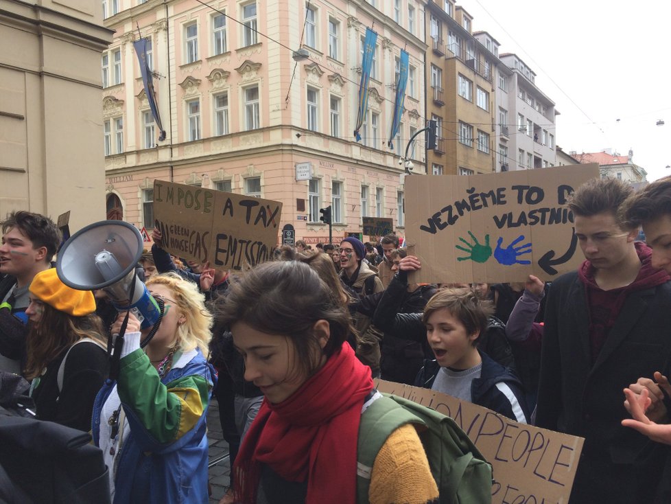 Akce Fridays for Future, při níž studenti stávkují za zlepšení klimatu, 15. 3. 2019