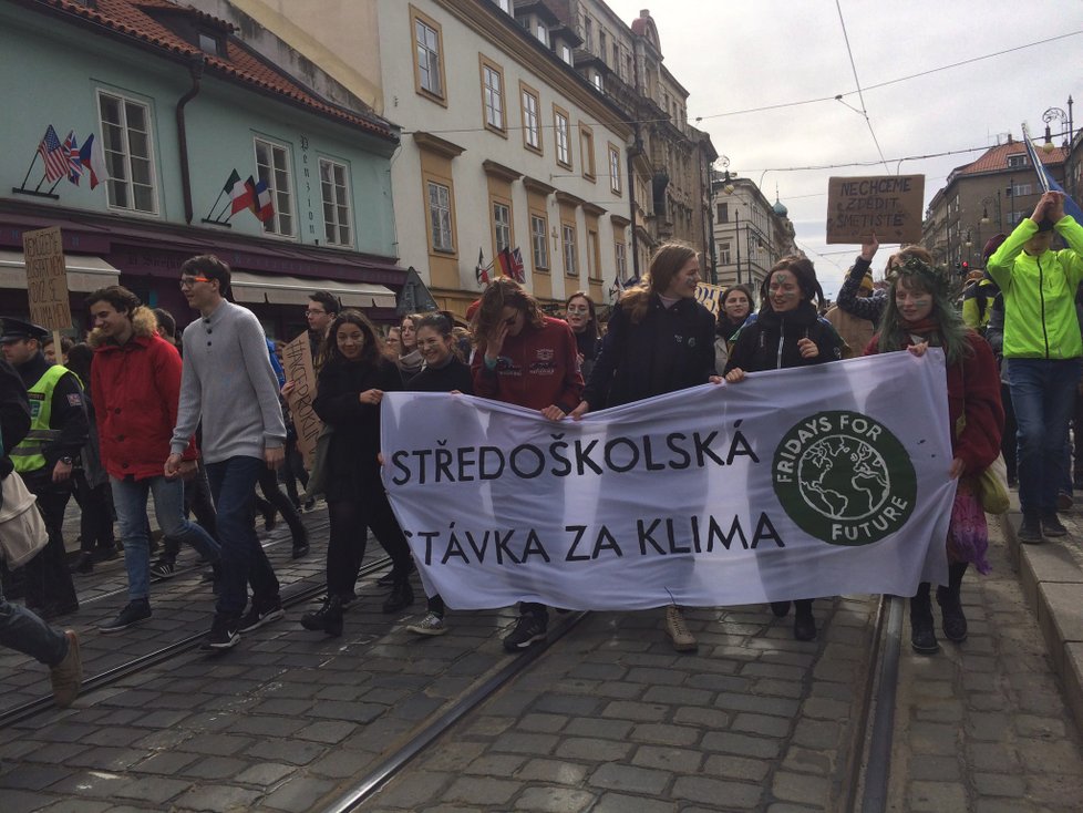 Akce Fridays for Future, při níž studenti stávkují za zlepšení klimatu, 15. 3. 2019