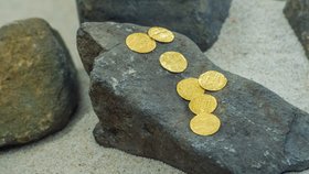 Při odtěžování usazenin v zámeckém rybníku ve Frýdlantu na Liberecku se našlo 42 převážně zlatých mincí z 16. a 17. století.