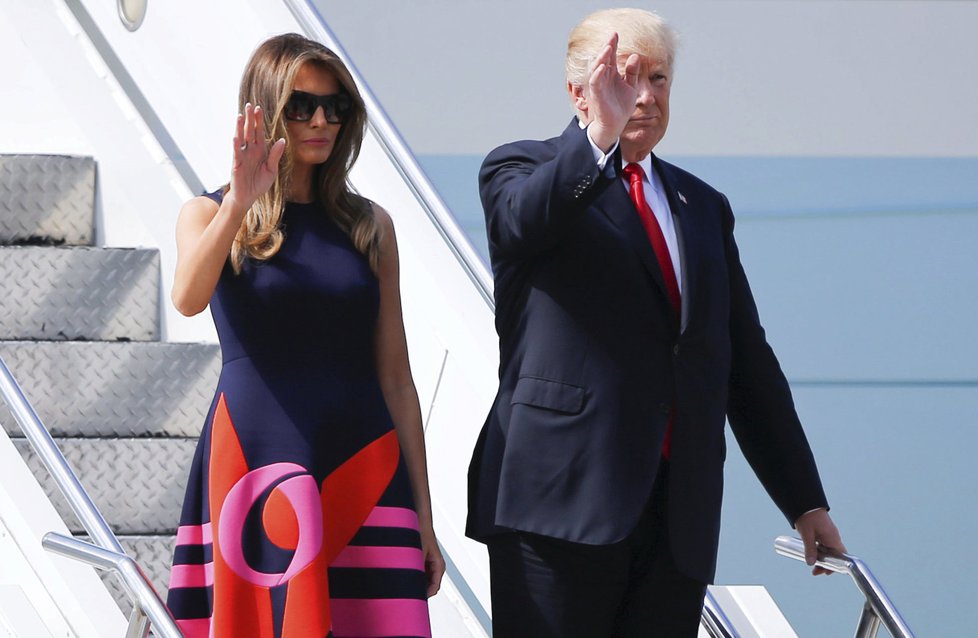 Prezident Donald Trump a první dáma Melania Trumpová