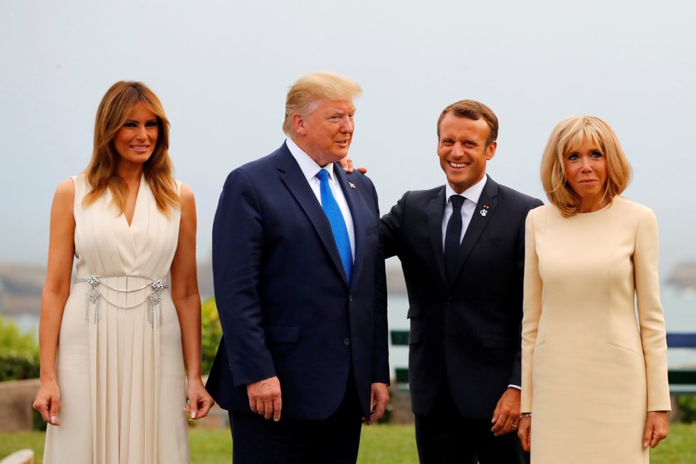 Trumpovi a Macronovi na summitu G7 (24. 8. 2019)