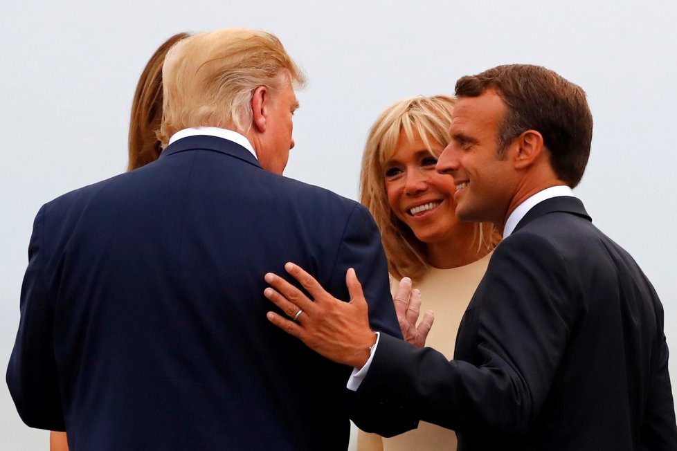 Trumpovi a Macronovi na summitu G7 (24.8.2019)