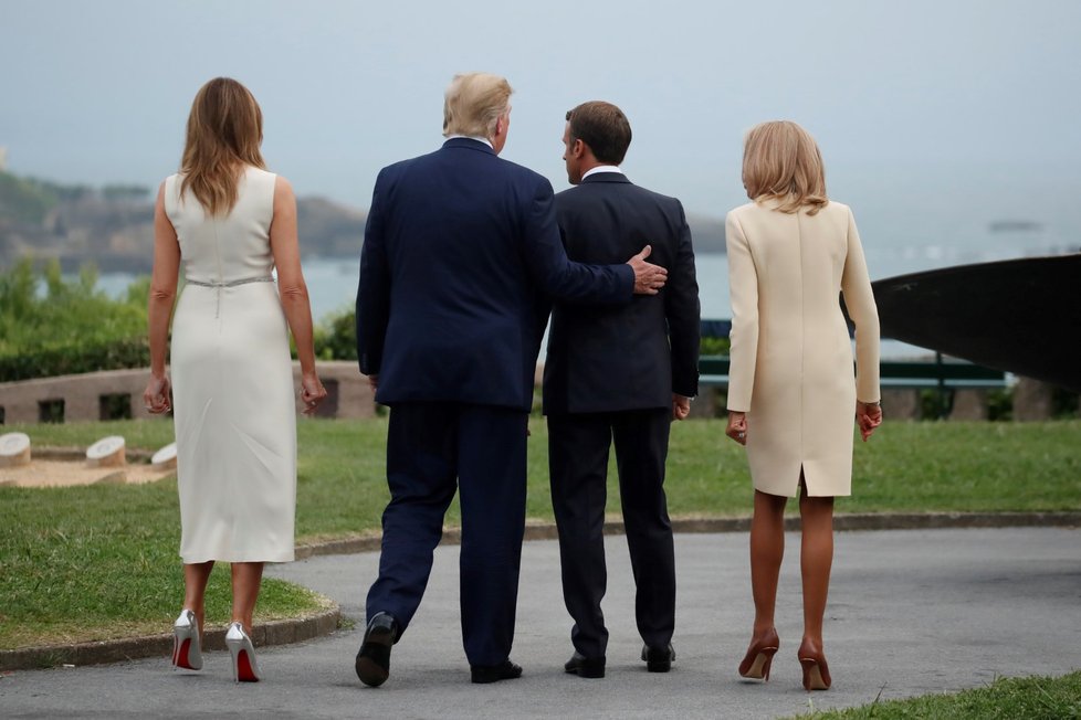 Trumpovi a Macronovi na summitu G7 (24. 8. 2019)