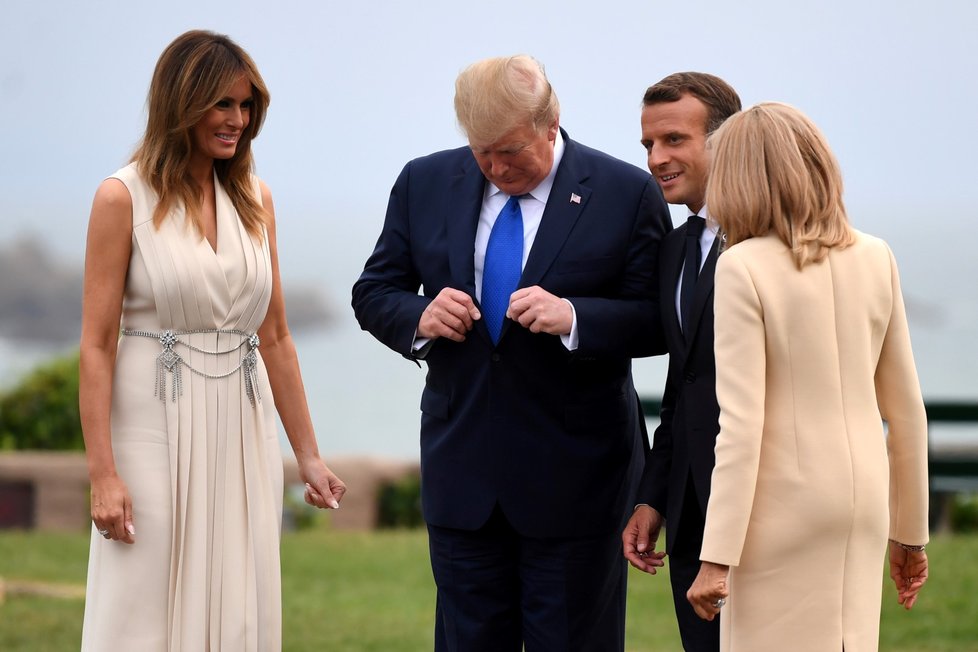 Trumpovi a Macronovi na summitu G7 (24. 8. 2019)