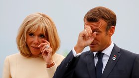 Francouzský prezident Emmanuel Macron s manželkou Brigitte na summitu G7 (24. 8. 2019)