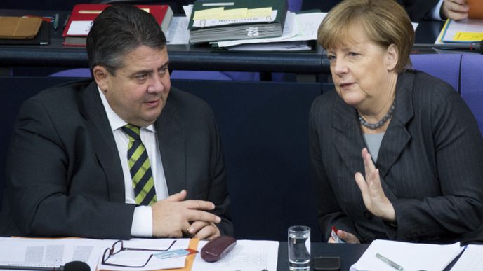 Sigmar Gabriel a Angela Merkelova