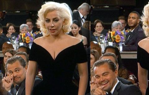 DiCaprio se vysmál Lady Gaga, ta do něj vrazila! Jeho výraz? Ten je konečně na Oscara!