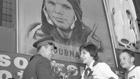 Gagarin v ČKD Stalingrad, Praha-Vysočany, 1961