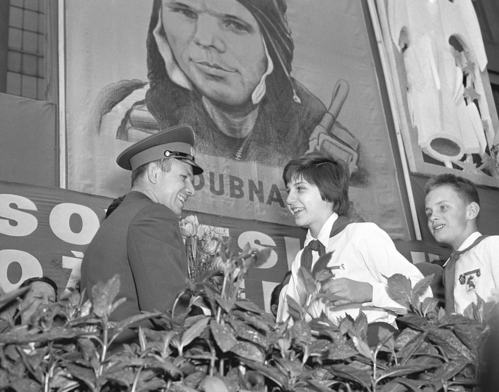 Gagarin v ČKD Stalingrad, Praha Vysočany, 1961.