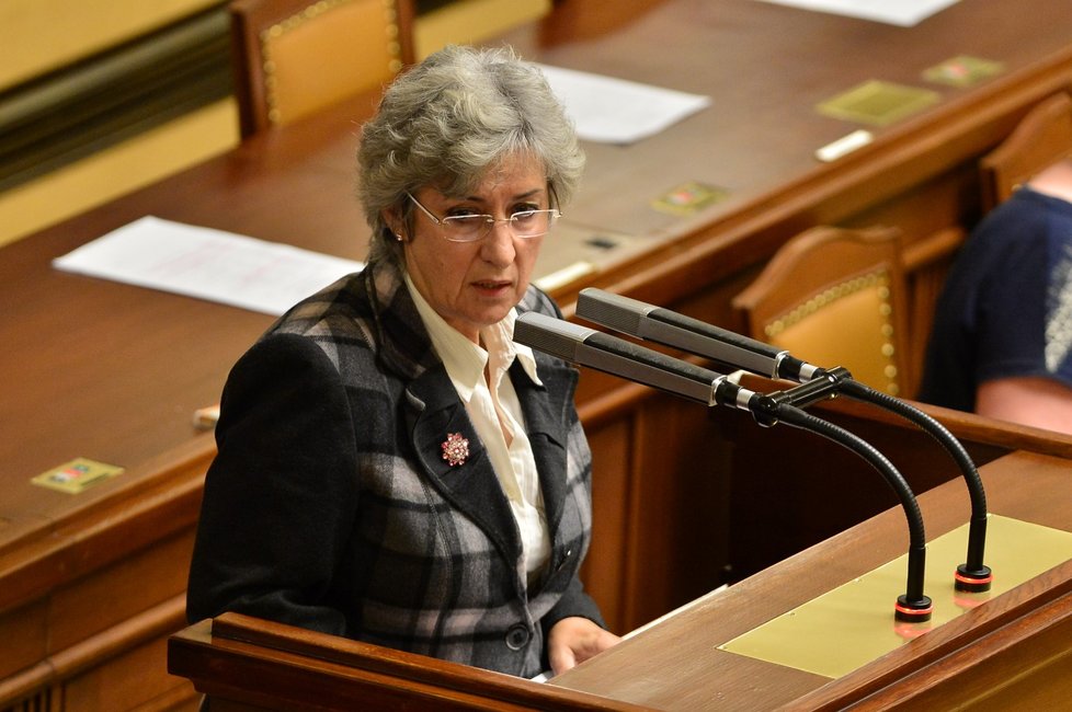 Alena Gajdůšková (ČSSD) během jednání ve Sněmovně ohledně ústavní žalobě na prezidenta Miloše Zemana (26.09.2019)