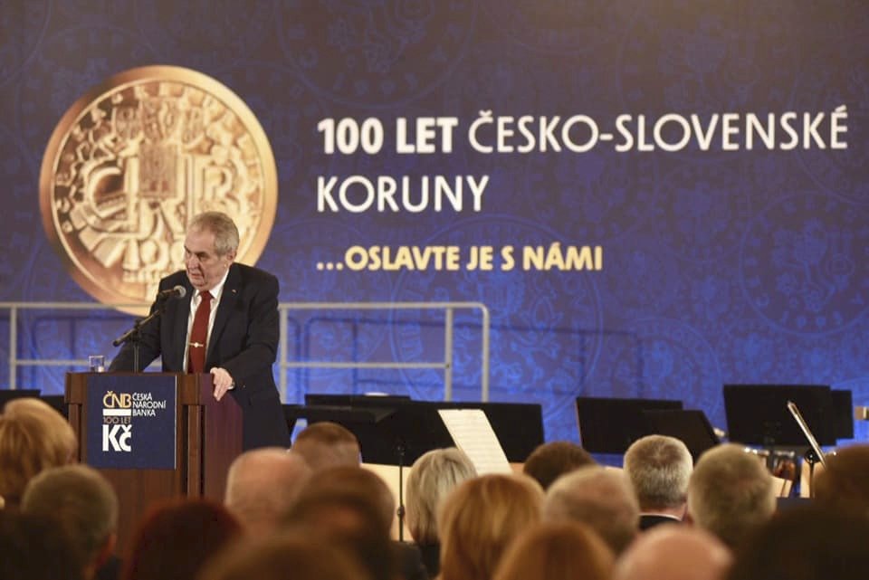 Galavečer ke 100 letům koruny na Pražském hradě: Miloš Zeman
