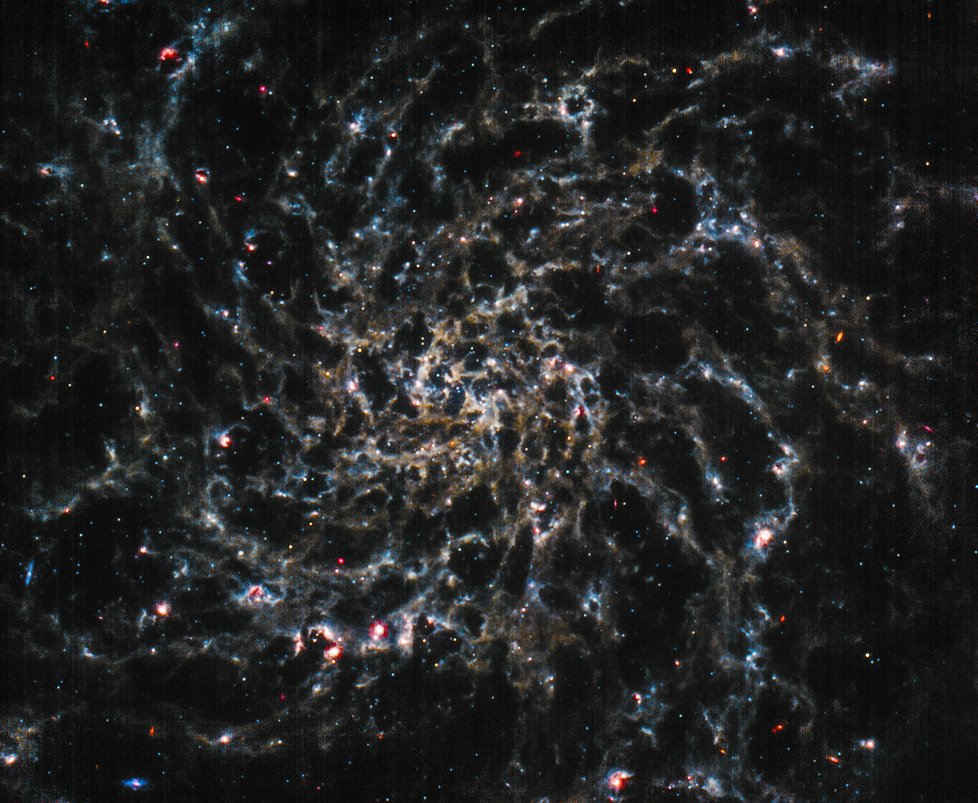 Galaxie IC5332 s mezihvězdným prachem.