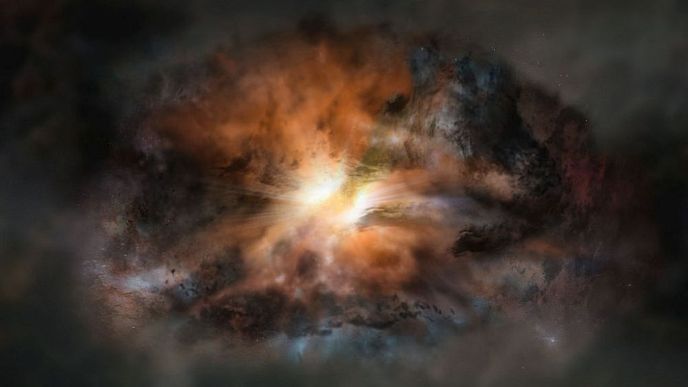 Nejzářivější galaxie vesmíru vycucává svoje menší sousedy