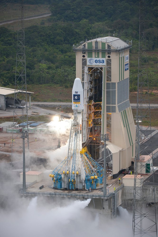 Start rakety Sojuz s prvními družicemi Galileo