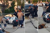 Pozor, drsné záběry: Muž si natáčel policisty, ti mu zastřelili psa přímo na ulici